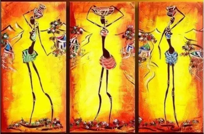 Abstract Oil Painting combination Canvas Art african Guaranteed 100% Free shipping | Дом и сад