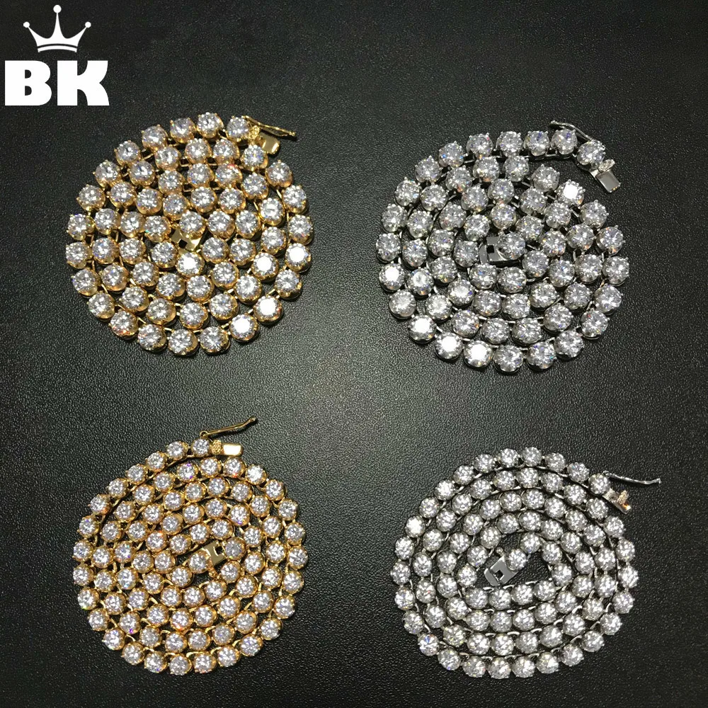 

Flower Tennis Necklaces 4mm/6mm Width 18inch NEVER FADE Stainless Steel Micro Paved Cubic Zircon Hip Hop Mens Necklace Jewelry