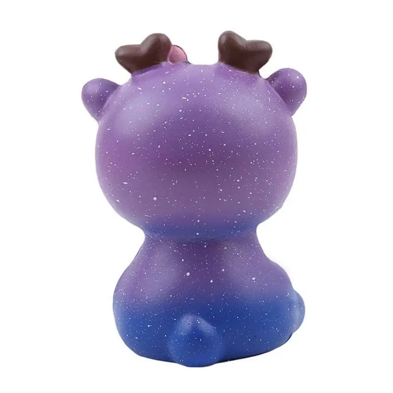 Lovely Galaxy Deer Cream Scented Squishy Slow Rising Squeeze Strap Kids Toy Gift