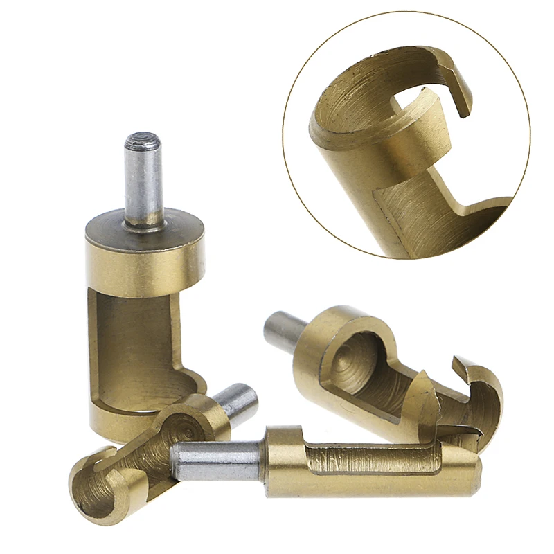 

4Pcs 1/4" Rod Titanium Barrel Plug Drill Cutter Cork Spike Hole Saw Wood Tool Drill Bits