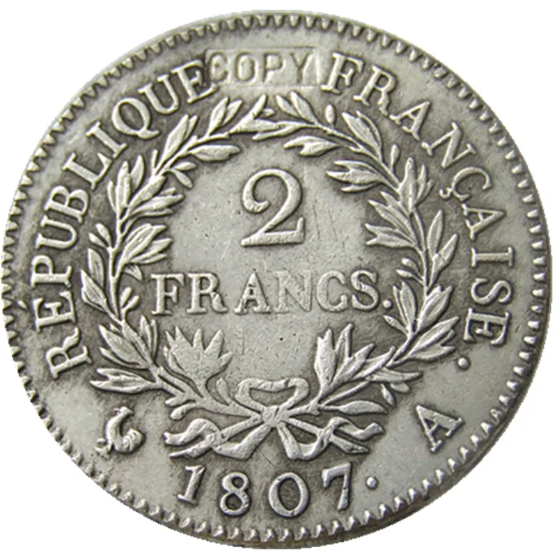 

France 1807A 2Francs Silver Plated Copy Coins