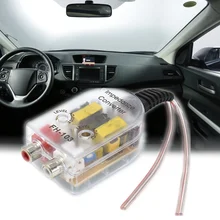 Car Speaker to RCA Level Adaptor High to Low Sockets Auto Line Out Audio Comverter Sound Subwoofer Amplifier Adjustable