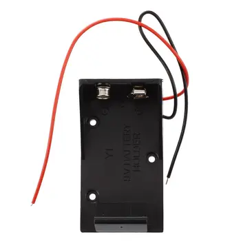 

HFES New 2 Pcs Black Plastic 9V Cells Battery Holder Case Box w Wired Leads