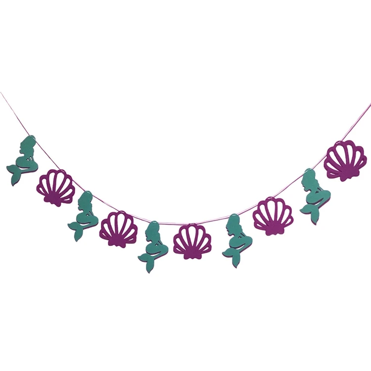 LAPHIL, украшение на день рождения, нетканый плакат с русалкой, вечерние гирлянды для вечеринки в честь детского дня рождения, вечерние принадлежности для маленькой Русалочки - Цвет: Mermaid