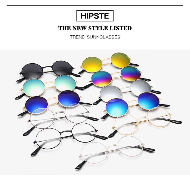 Ywjanp очки для женщин и мужчин, солнцезащитные очки, круглые металлические оправы, брендовые дизайнерские зеркальные очки, ретро женские мужские солнцезащитные очки UV400