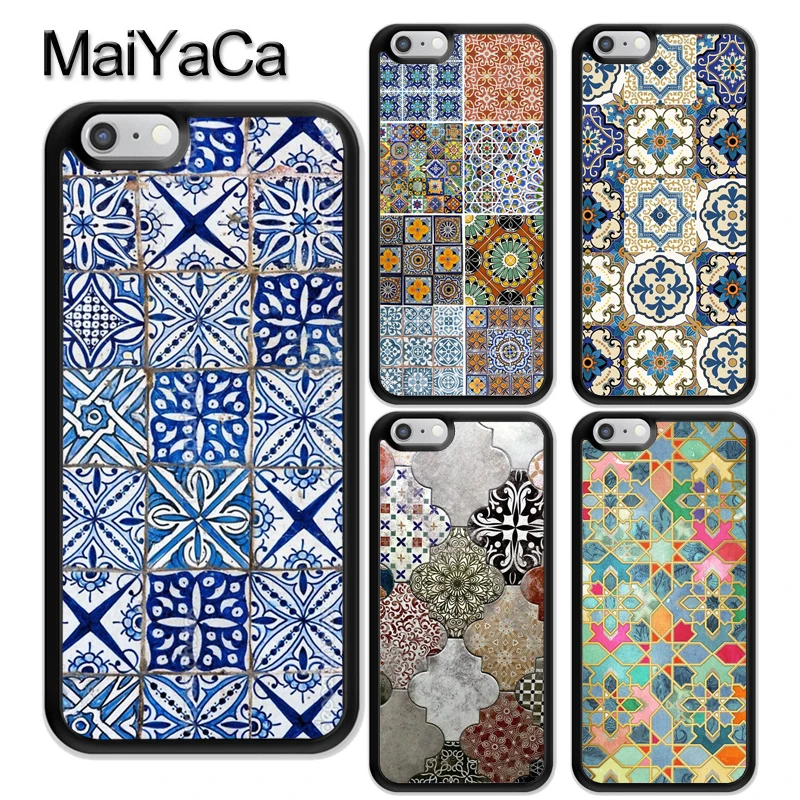 

MaiYaCa Moroccan Tiles Pattern Printed Soft TPU Coque Skin Phone Case For iPhone X XR XS Max 6 6S 7 8 Plus 5 5S SE Cover