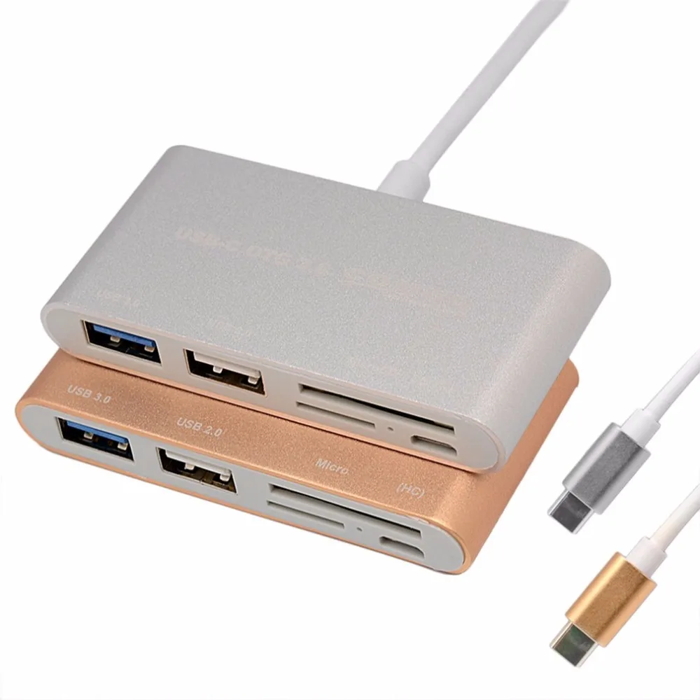 Type C Interface Card Reader Support USB 3.0 HUB Security Digital