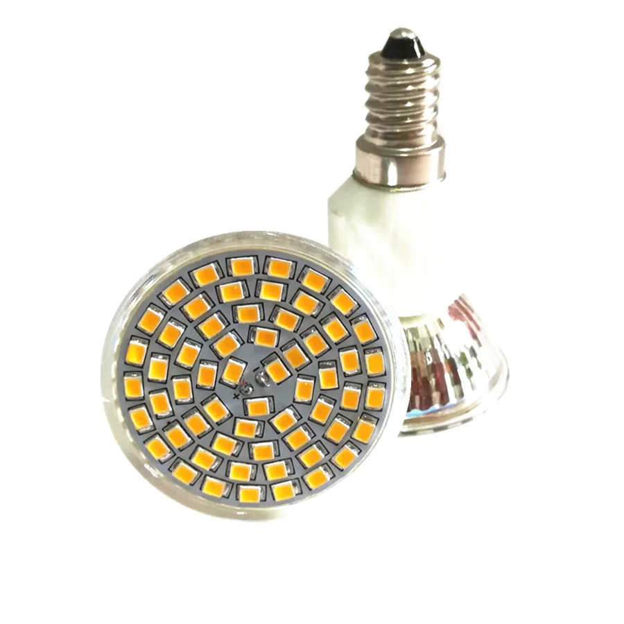 Без мерцания 5 Вт 3528 SMD GU10 G5.3 E14 MR16 Светодиодный светильник 220 в 12 В 2835 светодиодный