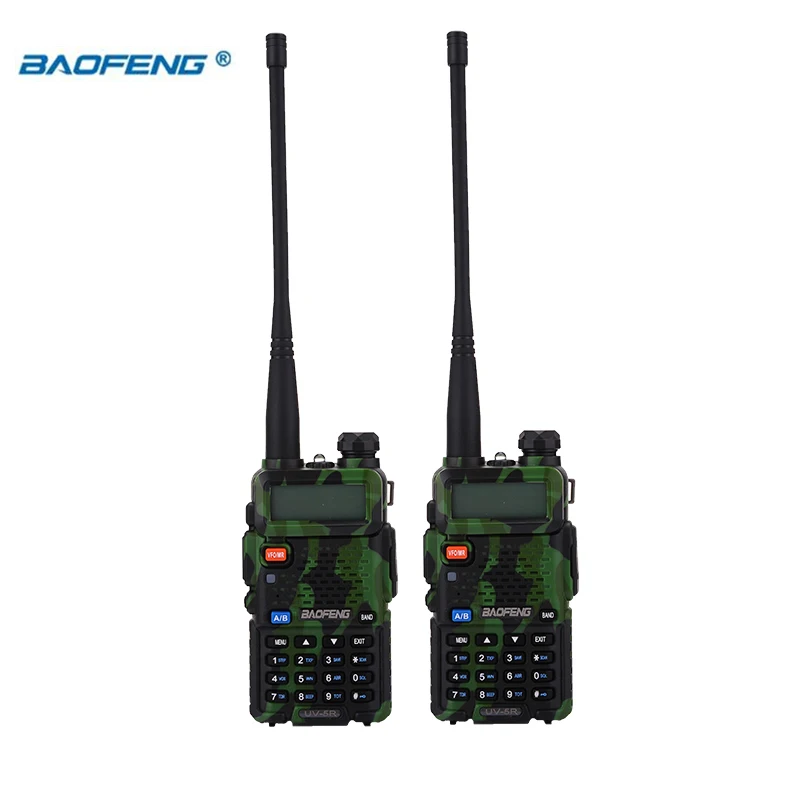 Best Price Xxokg BaoFeng walkie talkie UV 5R 2 teile/los two way radio baofeng uv5r 128CH 5W VHF UHF 136 174Mhz & 400 520Mhz