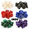 IMDG 7 шт./компл., креативные RPG игровые кубики, многогранные Акриловые Кубики, DND Pearl Pattern, цифровые игровые кубики с сумкой ► Фото 1/6