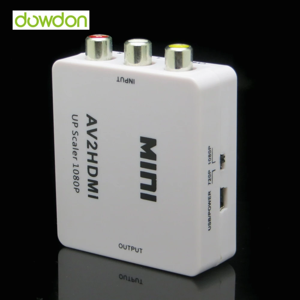 Улучшенный мини композитный AV RCA к HDMI видеопреобразователь адаптер Full HD 720/1080p UP