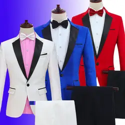 Новый высококачественный костюм для выступлений Мужской взрослый костюм певец и ведущий сценический хор мужская одежда