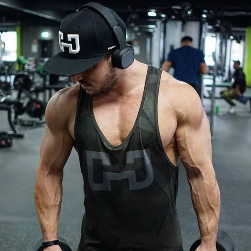 New Summer Gym Brand Tank Tops Men Singlet Canotte Quick Dry Bodybuilding Stringer Fitness Vest Muscle Guys Sleeveless | Спорт и