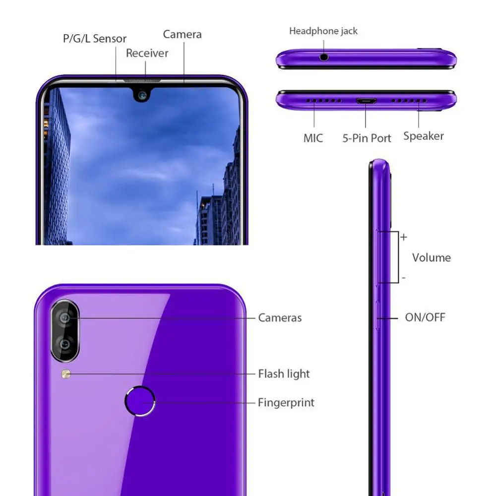 OUKITEL C16 Pro ram 3 ГБ rom 32 Гб 5 71 &quot19:9 Android 9 0 2600 мАч мобильный телефон MT6761 ID отпечаток