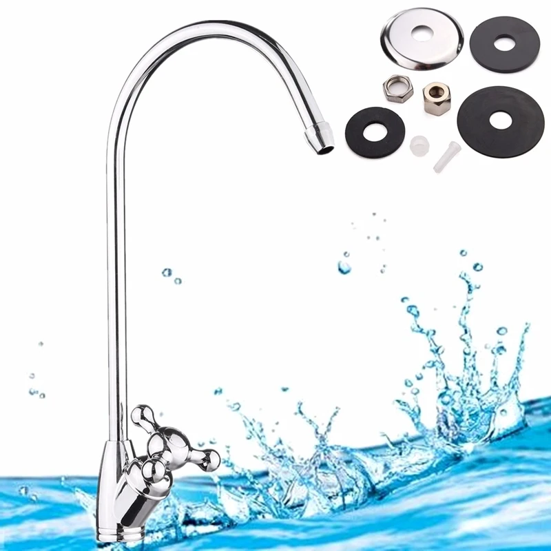 Xueqin 1pc 1 4 Reverse Kitchen Faucet Gooseneck Type Kitchen Water Tap Chrome Plated Finished Water