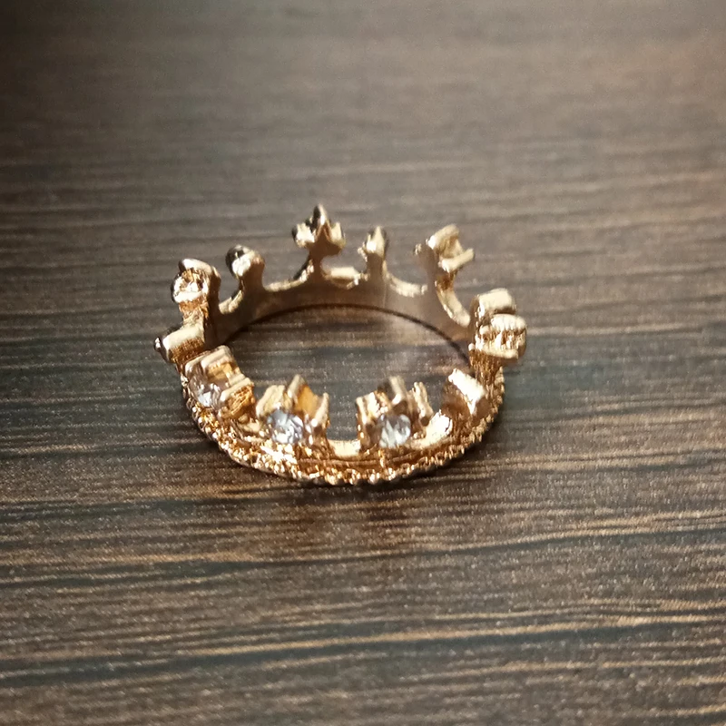 

C468 Crown Ring Korean Version Best Selling Tail Rings For Women Couple Ring Crystal Hand Jewelry Accessories