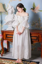 LYNETTE’S CHINOISERIE Spring Autumn Women 100% cotton embroidered elegant vintage original design fairy full dress