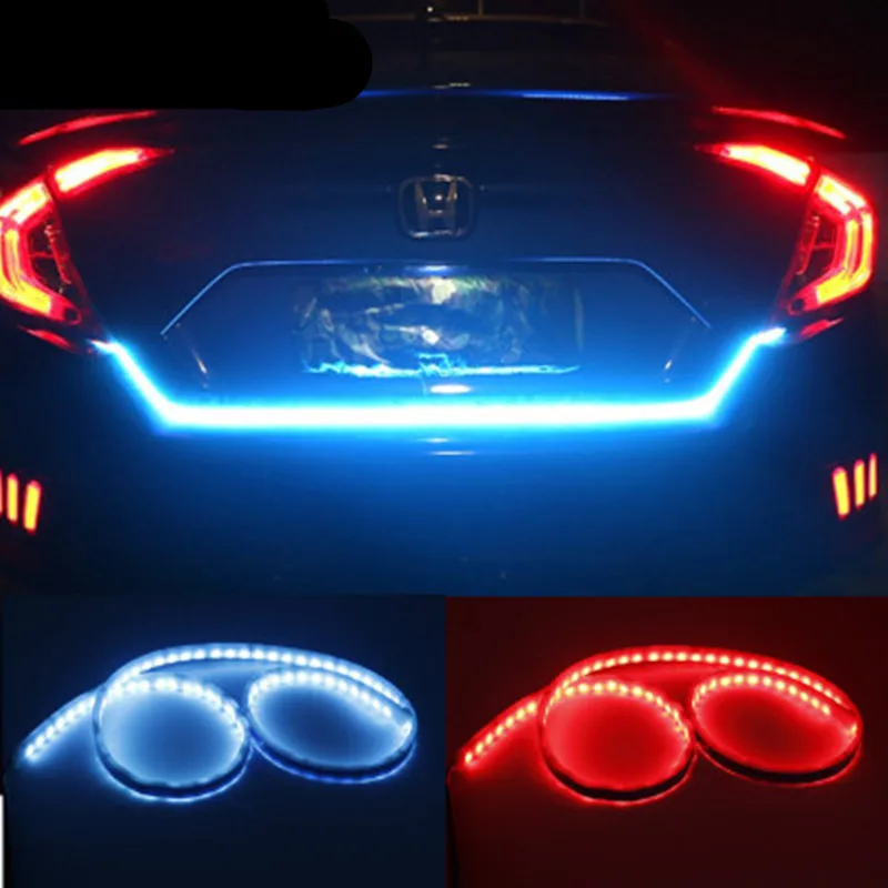 120cm 150cm Car Styling Tailgate Signal Light Strip Red Blue Yellow Led Trunk Light Kit Turn