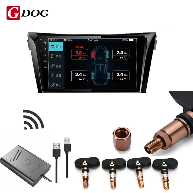 

Car TPMS Tire Pressure Monitoring System for Android OS DVD Player USB Interface suit for Renault Peugeot Toyota and All Cars
