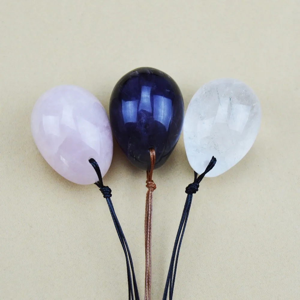 3 Pcs 30*20mm natural rock crystal drilled egg for kegel exercise pelvic floor muscles vaginal exercise yoni egg ben wa ball 3 Pcs 30*20mm natural rock crystal drilled egg for kegel exercise pelvic floor muscles vaginal exercise yoni egg ben wa ball