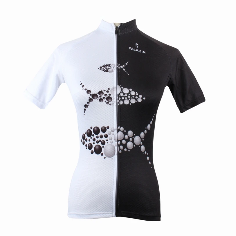 

Hot PALADIN Women Cycling Jersey Top pro bike jersey Cycling clothing Female black white fish Team mtb bicycle Shirts bike wear