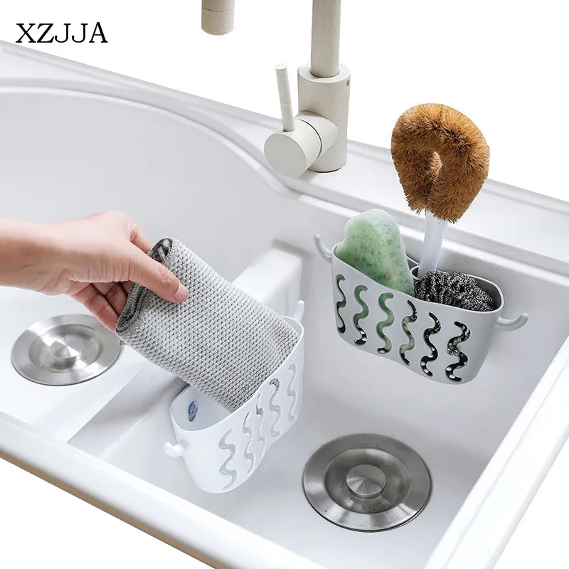 Xzjja Multi Function Suction Cup Storage Rack Kitchen Sponge Xzjja Multi Function Suction Cup Storage Rack Kitchen Sponge Tableware Sink Drain Basket Bathroom Toiletries Organizer Holder In Holders Racks