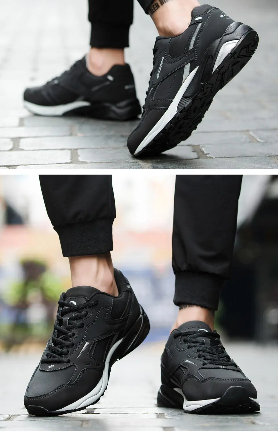 BONA/Новинка; классические стильные мужские кроссовки для бега на шнуровке; Мужская Спортивная обувь из яловичного спилка; мужские уличные беговые кроссовки из искусственной кожи;