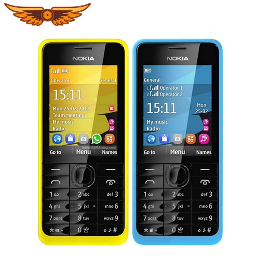 Оригинальный разблокированный мобильный телефон Nokia 301 WCDMA 2 4 дюйма две sim карты МП