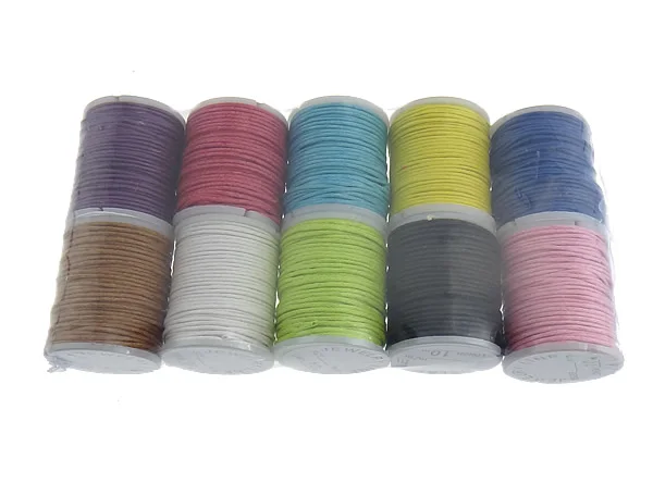 

FREE SHIPPING Jewelry Findings Making/DIY Wax Cord, Mixed Color, 1mm, 10PCs/Lot, Length:100 m, Sold by Lot