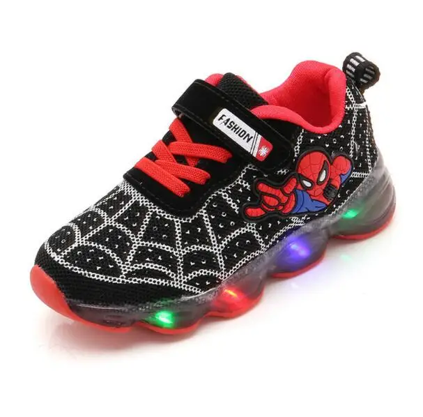 US $6.88 Boys Sneaker Girls Spiderman Kids Led Shoes With Lights Sneaker 2019 Spring Autumn Shoes Children T