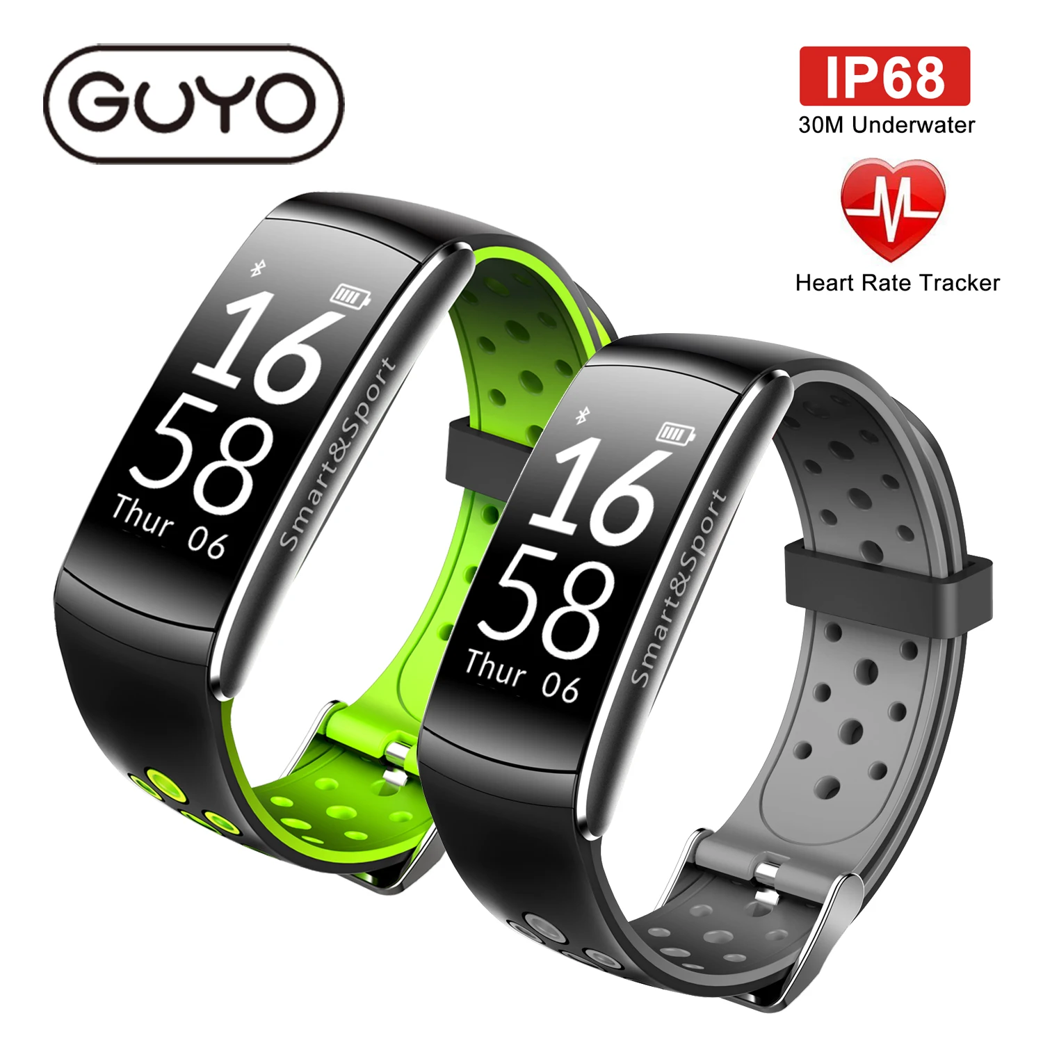 

GUYO Smart Watch Heart Rate Monitor IP68 Waterproof Fitness Tracker Blood Pressure gps Bluetooth For Android IOS women men