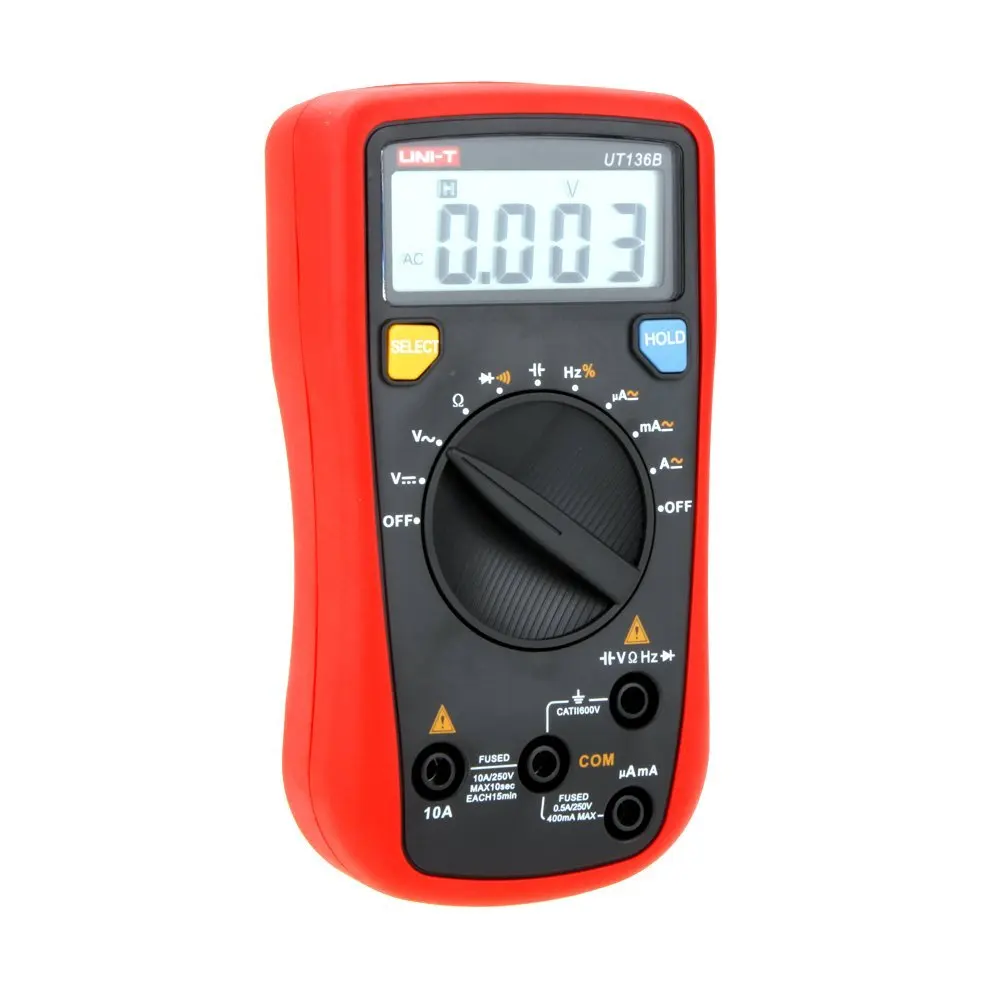 UNI T UT136B Цифровой мультиметр 3999 Кол-во DMM вольтметр переменного тока постоянного тока Амперметр Омметр конденсатор диод тестер Удержание данных Автоматическое отключение питания