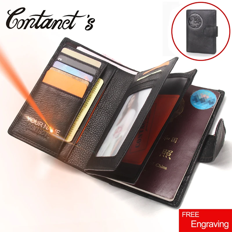 2018 Passport Wallet Men Genuine Leather Travel Passport Cover Case