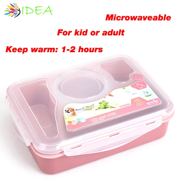 4 Compartments Microwave Lunch Box For Kids Thermos For Food With