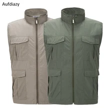 Aufdiazy Для Мужчин's сезон: весна–лето быстросохнущая Водонепроницаемый жилет Пеший Туризм Рыбалка Спорт на открытом воздухе Куртки без рукавов походы мужской пальто JM073