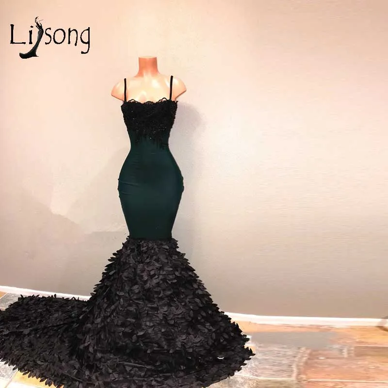 

Aso Ebi 2018 Long Ruffles Tiered Mermaid Evening Dresses Appliques Lace Sexy African Evening Gowns Nigeria Formal Party Dress