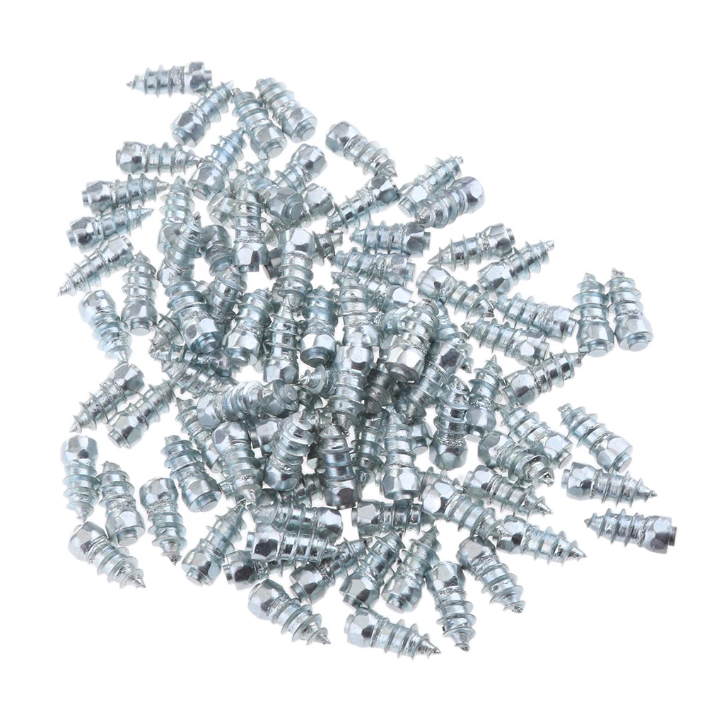 New 200pcs Durable Wheel Tyres 15mm Tire Snow Chains Spikes Non-slip Studs Wheel Tire Protector Studs Screw