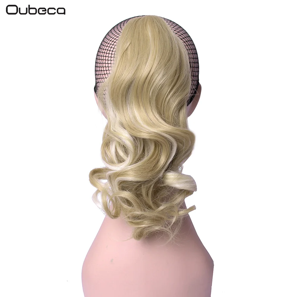Oubeca Synthetic Claw Clip Wavy Ponytail Extensions Short Cute Thick Wave Pony Tail Hair Piece Clip In Hair Extensions For Women