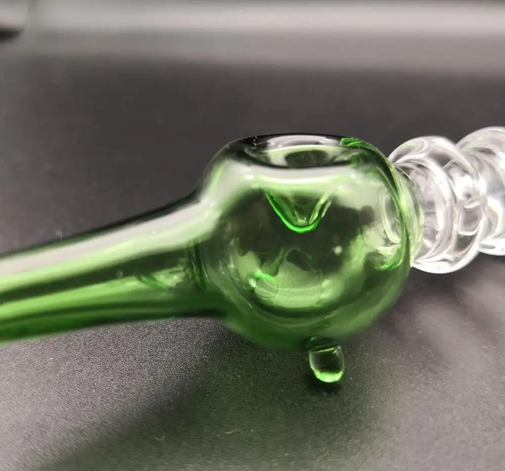 5.1 Inch Length, Green Glass honey smoking pipe straw Tobacco pipe tube