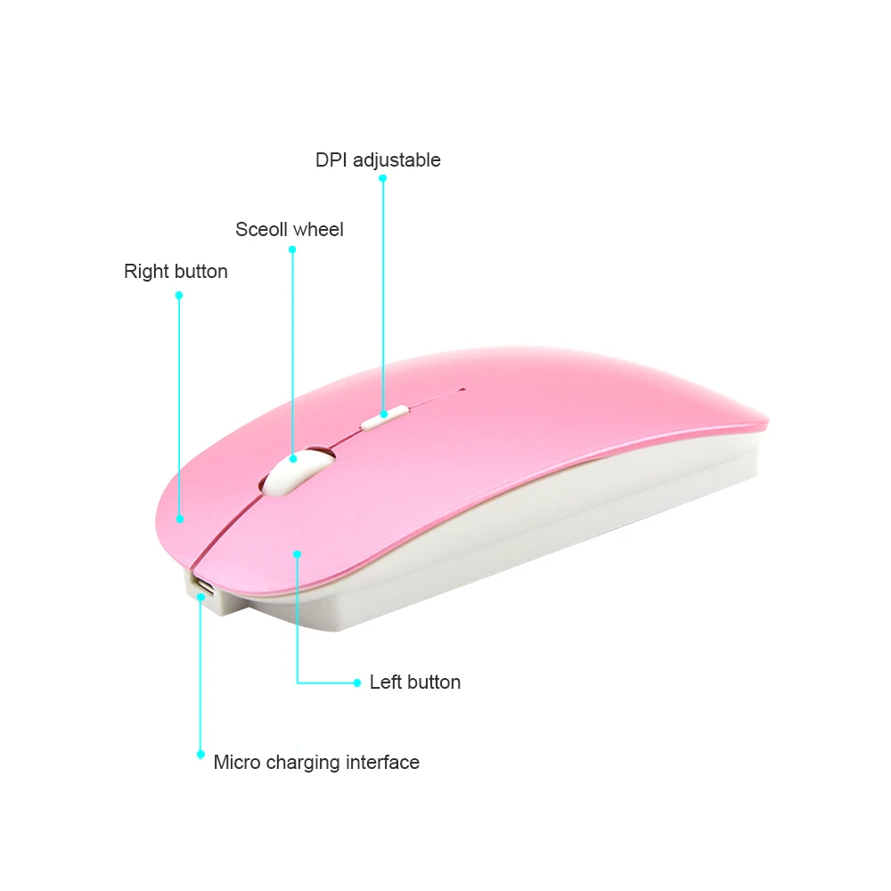CHUYI Wireless 2.4G Bluetooth 4.0 Rechargeable Mause Dual Mode Silent Gaming Mouse For Macbook Air Pro Optical laptop Mice