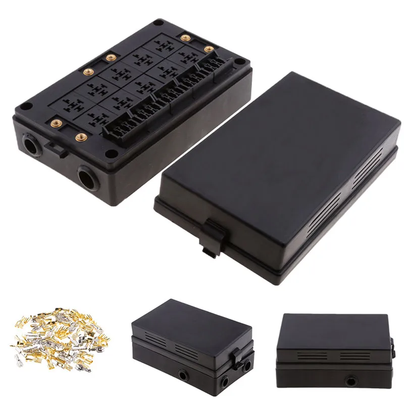 

New Style Blade Fuse Holder + 10-way Relay Socket Box High Quality Universal 18-way Dust-proof For Automotive Marine#293091