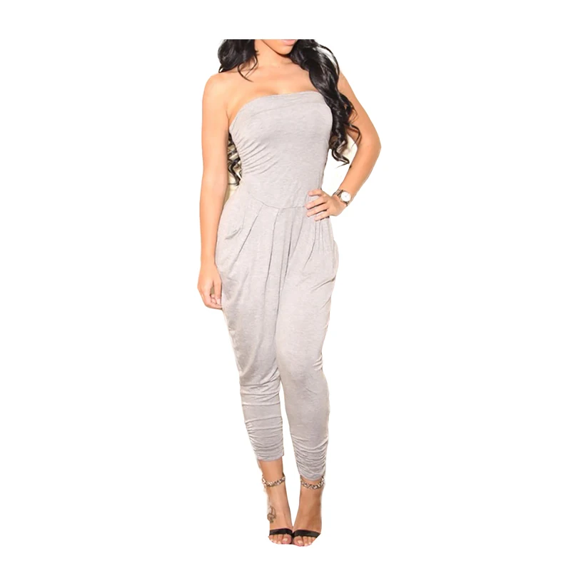 2016 Casual Summer Rompers Women Jumpsuit Sexy Deep V Neck