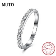 

MUTO Brief Design Clear CZ 925 Solid Sterling Silver Rings High Quality Best Brand Jewelry For Women SVJZ6087