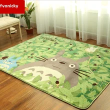 Фирменный милый коврик Тоторо, супер мягкий коралловый флис, Мультяшные Нескользящие коврики, ковер для спальни, кухни, 50*180,90*180130*180 см, 3 размера