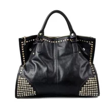 2016 neue Heiße Beiläufige Frauen Pu-leder Handtaschen Fashion Glänzende Rivet Gefälschten Diamanten nk Damen Schulter Große Taschen