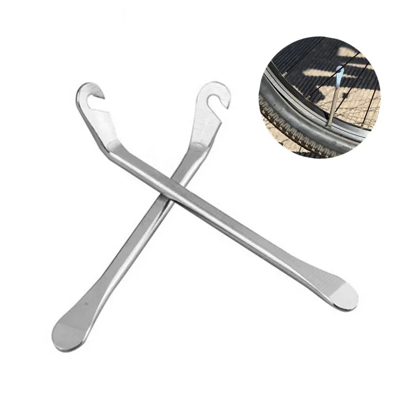 

2pcs MTB Bike Bicycle Metal Tyre Pry Bar Steel Tyre Dismantling Tool Tire Lever Opener Bike Repair Tool herramientas bicicleta