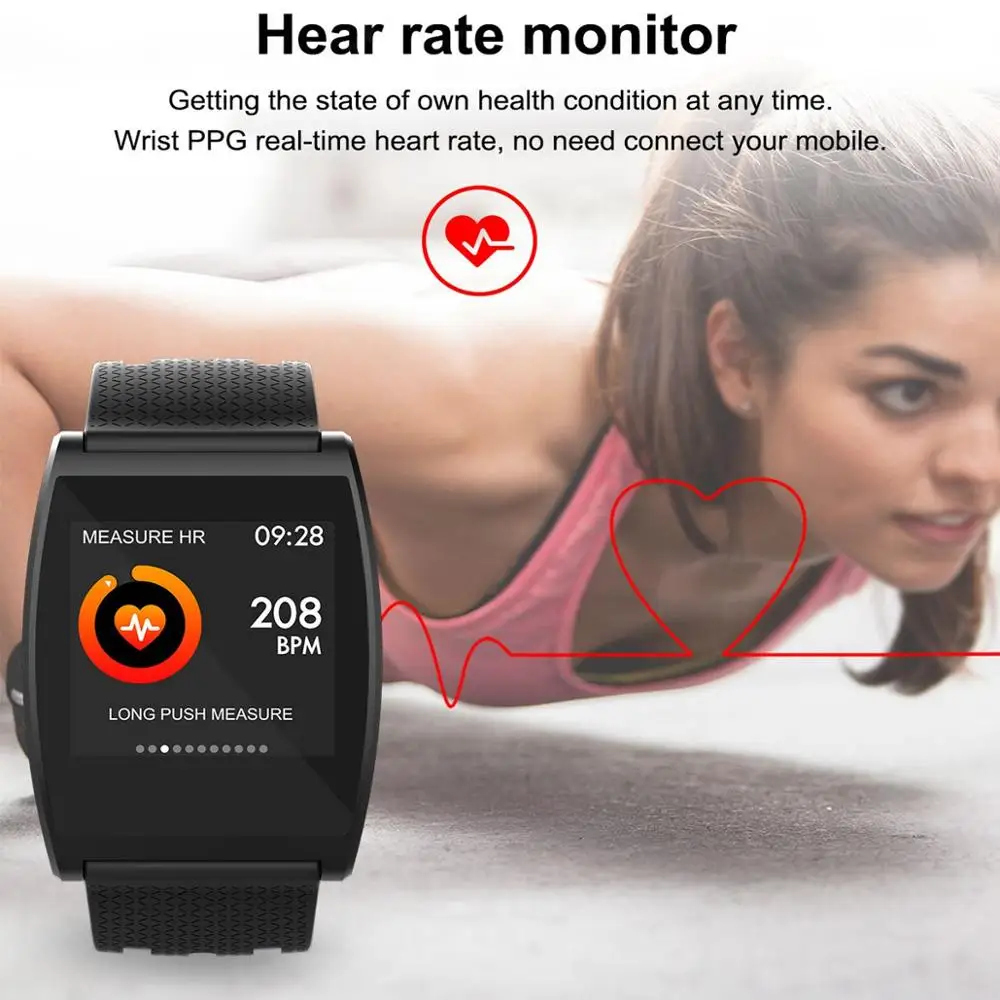 1.3 Inch Bluetooth Smart Watch Wristband Heart Rate Blood Pressure Oxygen Monitor Bracelet Message Call Reminder Sleep Monitor