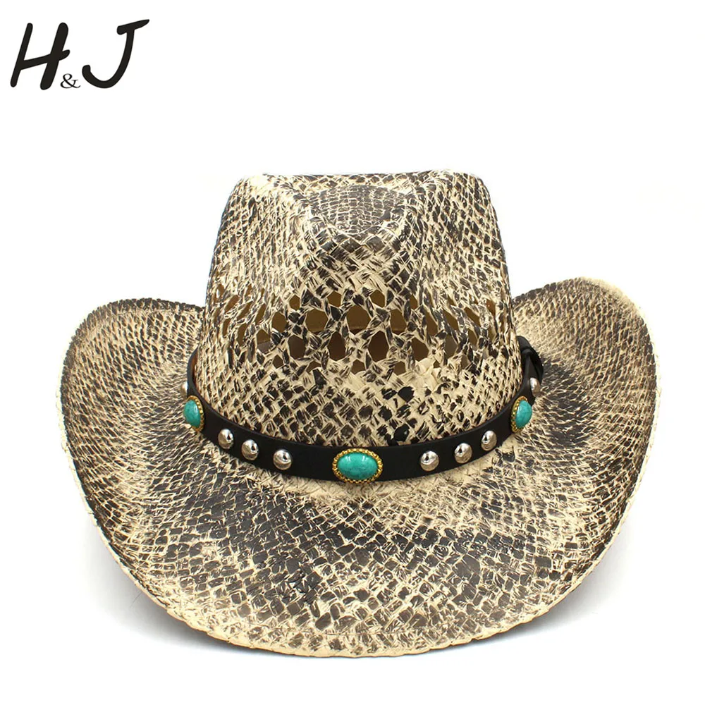 turquoise straw cowboy hat