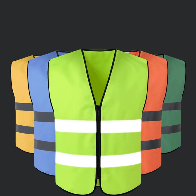 

1PC Safety Vest Reflective Security Jacket Working Waistcoat Cycling Uniforms Outdoor Workplace Road Sportswear Newest