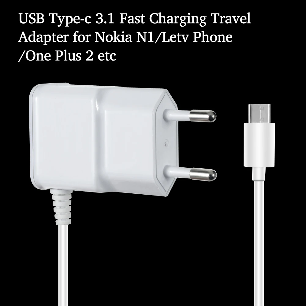  USB Type-c 3.1 Fast Charging Travel Adapter Wall Charger for Nokia N1/Letv Phone/One Plus 2 etc - EU Plug 